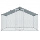 Comprar Gallinero de Metal para Exterior, 200x300x200 cm, Gran Corral para Pollos, Lona Impermeable, Techo Puntiagudo, Puerta Doble, Malla de Alambre, Parque para Gansos, Patos, Conejos, Mascotas, Plata