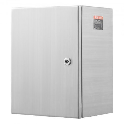 VEVOR Caja Eléctrica de Acero Inoxidable Gabinete Eléctrico 40x30x25cm IP66 Caja Impermeable Montada en Pared con Placa de Montaje Bisagra de Bloqueo para Equipos Electrónicos Eléctricos al Aire Libre