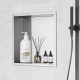 Buy Bathroom Recessed Niche 33.02x33.02cm Wall Mounted Shower Niche Double Shelf 304 Stainless Steel Waterproof Sealed Easy to Clean for Bathroom Shower Soap Storage, Silver