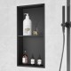 Buy Bathroom Recessed Niche 33.02x63.5cm Wall Mounted Shower Niche Double Shelf 304 Stainless Steel Waterproof Sealed Easy to Clean for Shower Soap Storage Bathroom, Black