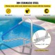 Buy Pool Handrail 137 x 91.4 cm Stainless Steel Pool Handrail Outdoor Pool Grab Rail Load 113 kg Pool Safety Railing with Nylon Cover M8 Drill Bit Screws