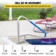 Barandilla para Piscina 137 x 91,4 cm Pasamanos de Piscina Acero Inoxidable Agarradera Exterior Piscina Carga 113 kg Barandilla de Seguridad de Piscina con Cubierta de Nailon Tornillos Broca M8