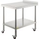 Comprar Mesa de trabajo de cocina de acero inoxidable, mesa de trabajo de 24x15 pulgadas con 4 ruedas