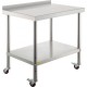 Comprar Mesa de trabajo de cocina de acero inoxidable, mesa de trabajo de 30x24 pulgadas con 4 ruedas