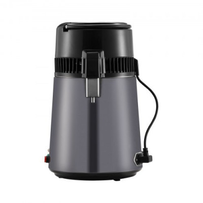 VEVOR Destilador de Agua 4L Máquina de Agua Destilada 1L/h 24 L/día Máquina de Destilación de Agua Interior en Acero Inoxidable de Grado Alimenticio Alta Eficiencia para Purificar Agua del Grifo, Gris