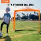 Koop 122x91 cm pop-up voetbaldoel voor kinderen met draagtas Draagbaar doel 2 stuks glasvezelframe en dacronnet voor training op terras, tuin, buitenpark