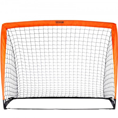 VEVOR Portería de Fútbol Emergente para Niños de 122x91 cm con Bolsa de Transporte Portería Portátil 2 PCS Marco de Fibra de Vidrio y Red de Dacron para Entrenar en Patio, Jardín, Parque al Aire Libre