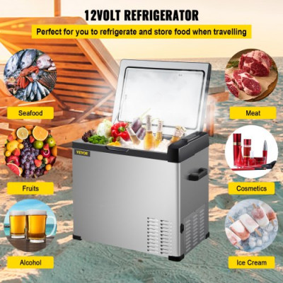 Nevera Portátil Eléctrica 50L 60W Refrigerador Portátil con Compresor 12/24 V Nevera Camping de Viaje Refrigeración Eficiente -20°C - 20°C