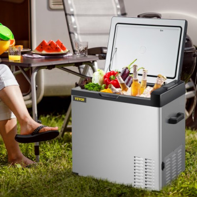 Nevera Portátil Eléctrica 50L 60W Refrigerador Portátil con Compresor 12/24 V Nevera Camping de Viaje Refrigeración Eficiente -20°C - 20°C