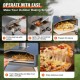 Comprar Forno de pizza portátil 304,8 mm de aço inoxidável portátil ao ar livre a carvão e forno a lenha com pedra de pizza dobrável Cozimento rápido 540 ° C para cozinhar pão Camping BBQ Garden