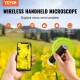 Buy Portable WiFi USB Digital Microscope 50X-1000X Magnification Endoscope Photo and Video Functions Connected to PC Mobile Phone Compatible with IOS 8.0/Android 4.0 Outdoor Observation