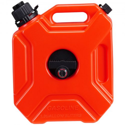 VEVOR Bidón de Gasolina de 5 L con Boquilla de Almacenamiento con Cerradura, Tanque de Gasolina con Apagado Automático, Flujo Ajustable para Mayoría de Coches, Motocicletas, SUV, ATV, UTV, Color Rojo