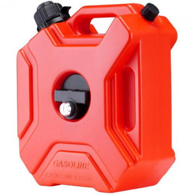 VEVOR Bidón de Gasolina de 5 L con Boquilla de Almacenamiento con Cerradura, Tanque de Gasolina con Apagado Automático, Flujo Ajustable para Mayoría de Coches, Motocicletas, SUV, ATV, UTV, Color Rojo