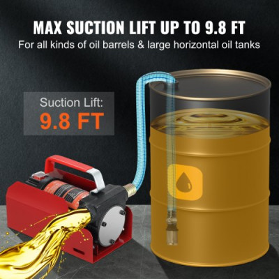 Bomba de Transferencia de Combustible CC 12V Kit de Bomba Extractora Eléctrica Portátil para Transferencia de Diesel con Boquilla de Cierre Automático, Manguera de Entrega y Succión para Diesel