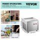 Buy Rolled Ice Cream Maker 280W Yogurt Ice Cream Machine 34x30x31 cm Ice Cream Maker, Food Grade 304 Stainless Steel Body with 2 Scoops for Bars, Cafes