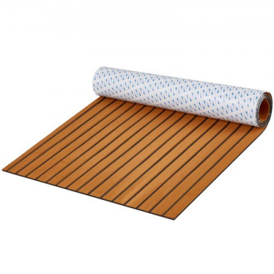 VEVOR Suelo de Espuma EVA para Barcos 2400 x 900 mm, Suelo de Terraza Autoadhesivo Antideslizante, 21.600 cm², Estera Marina para Barcos, Yates, Pontones, Cubiertas de Kayak, Marrón