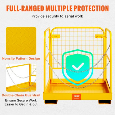 Jaula de Seguridad Montacargas 91,4x91,4 cm Plataforma de Trabajo 1200 LBS