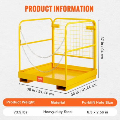 Jaula de Seguridad Montacargas 91,4x91,4 cm Plataforma de Trabajo 1200 LBS