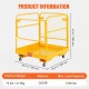 Buy Safety Cage Forklift Load 544kg Folding Work Platform 92x92cm 1-2 Person Lockable Swivel Wheels Drain Chain with Safety Hole for Aerial Work