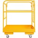 Comprar Jaula de Seguridad Carretilla Elevadora Carga 544kg Plataforma de Trabajo Plegable 92x92cm 1-2 personas Ruedas Giratorias Bloqueables Cadena de Drenaje con Orificio Seguridad para Trabajo Aéreo