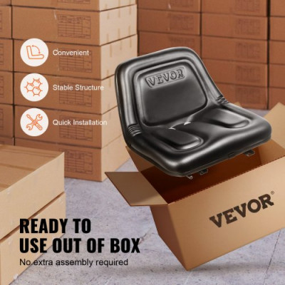 VEVOR Asiento Universal para Carretilla Elevadora Asiento de Tractor con Microinterruptor Orificios de Drenaje Ranura Extendida 160-340 mm Asiento Cómodo para Cargadora Excavadora Cortacésped