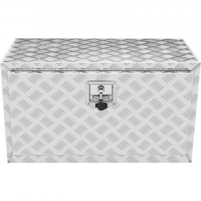 VEVOR Caja de Herramientas para Camión 76x40,5x35,5 cm Caja de Bastidor Inferior Caja de Almacenamiento de Aleación de Aluminio Montaje Inferior con Cerradura y Llaves para Remolques, Camionetas