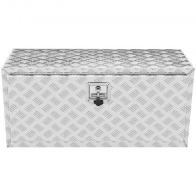 VEVOR Caja de Herramientas para Camión 91,4x43x46 cm Caja de Bastidor Inferior Caja de Almacenamiento de Aleación de Aluminio Montaje Inferior con Cerradura y Llaves para Remolques, Camionetas