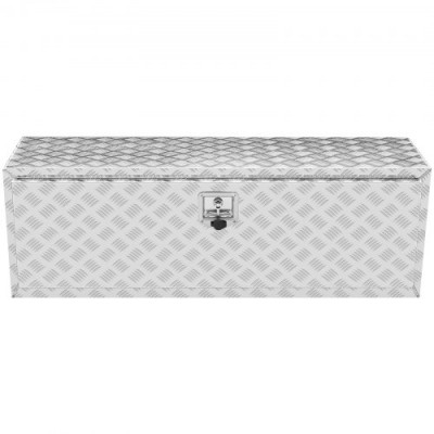 VEVOR Caja de Herramientas para Camión 121,9x43x46 cm Caja de Bastidor Inferior Caja de Almacenamiento de Aleación de Aluminio Montaje Inferior con Cerradura y Llaves para Remolques, Camionetas