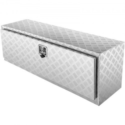 VEVOR Caja de Herramientas para Camión 121,9x43x46 cm Caja de Bastidor Inferior Caja de Almacenamiento de Aleación de Aluminio Montaje Inferior con Cerradura y Llaves para Remolques, Camionetas