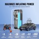 Buy Car Tire Inflator 12000mAh, Portable Air Compressor Double Cylinder Fast Inflation 30s Auto Shut Off LED Lamp, Electric Pump for Bicycle, Cars, Motorcycles