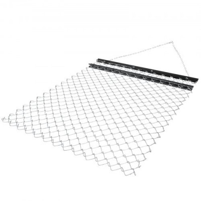 Rastrillo de Nivelación de Césped 1,2 x 1,5 m Nivelador de Césped Acero Q235 Rastra de Arrastre de Cadena 2,2 m con Bandeja Herramienta Niveladora para Caminos de Grava Patios de Recreo Terrazas