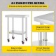 Buy Work Table Stainless Steel Food Preparation Table 61 x 45.7 x 86.4 cm Professional Kitchen Table Load 100 kg Work Table