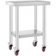 Buy Work Table Stainless Steel Food Preparation Table 61 x 45.7 x 86.4 cm Professional Kitchen Table Load 100 kg Work Table