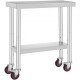 Buy Work Table Stainless Steel Food Preparation Table 76.2 x 30.5 x 86.4cm Professional Kitchen Table Load 100kg Work Table