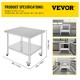 Buy Work Table Food Preparation Table Stainless Steel 90 x 76 x 5.5 cm Professional Kitchen Table Load 100 kg Work Table