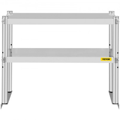 VEVOR Estante doble de acero inoxidable de 2 niveles, 12