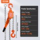 Buy Manual Lever Chain Hoist 2.8m Lift Steel Ratchet Hoist 1.5T Capacity Lever Hoist 360° Rotation Hook with Double Ratchet Brake for Garage