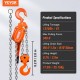 Buy Manual Lever Chain Hoist 2.8m Lift Steel Ratchet Hoist 6T Capacity Lever Hoist 360° Rotation Hook with Double Ratchet Brake for Garage