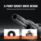 Buy 1/2" Drive Socket Set 13 Piece Deep Socket Set Metric 10-24mm 6 Bit Cr-Mo Alloy Steel for Car Repair with Storage Case