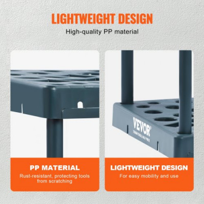 VEVOR Organizador para Herramientas de Garaje con 19 Ranuras Soporte para Herramientas de Jardín de PP para Almacenamiento Organización de Herramientas, Rastrillos, Fregonas, Escobas de Mango Largo