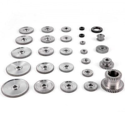 Engranajes de Torno de Metal, Conjunto de 27 pcs Metal Torno Engranajes para Mini Tornos y Fresadoras Modelo de Mini CJ0618 Herramienta Engranajes de Metal con Alta Precisión Fácil de Instalar