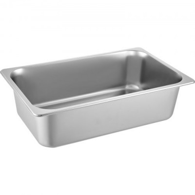 VEVOR Bandeja Rectangular de Acero Inoxidable, 50 x 30 x 15 CM, 6 Unidades Bandeja Honda Rectangular para Servir, Bandeja Profunda para Horno, Bandeja de Acero Inoxidable, Bandeja para Arroz al Vapor