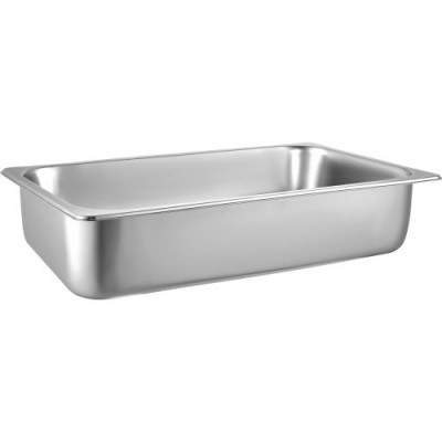 VEVOR Bandeja Rectangular de Acero Inoxidable, 50 x 30 x 15 CM, 6 Unidades Bandeja Honda Rectangular para Servir, Bandeja Profunda para Horno, Bandeja de Acero Inoxidable, Bandeja para Arroz al Vapor