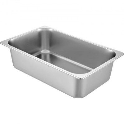 VEVOR Bandeja Rectangular de Acero Inoxidable, 50 x 30 x 15 CM, 6 Unidades Bandeja Honda Rectangular para Servir, Bandeja Profunda para Horno, Bandeja de Acero Inoxidable, Bandeja para Arroz al Vapor