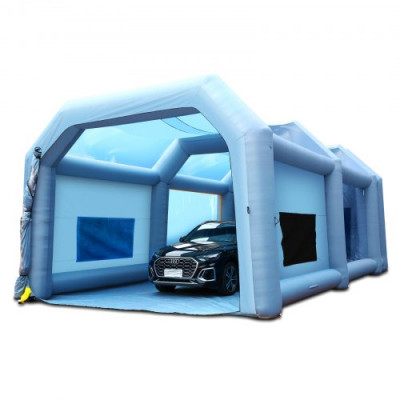 Cabina de Pintura Inflable 10 x 6 x 4 m Carpa Hinchable de Pintura de Coches en Oxford 210D con Sistema de Filtración 2 Sopladores 950W + 1100W Estación de Trabajo de Pintura Taller de Garaje