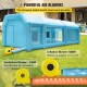 Cabina de Pintura Inflable 6x3x2,5 m Carpa Hinchable Tela Oxford 210D PVC Soplador de Inflado 680 W Ventilador 330 W Cabina de Garaje Inflable Portátil Azul Carpa para Automóvil Camping Feria