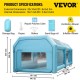 Cabina de Pintura Inflable 6x3x2,5 m Carpa Hinchable Tela Oxford 210D PVC Soplador de Inflado 680 W Ventilador 330 W Cabina de Garaje Inflable Portátil Azul Carpa para Automóvil Camping Feria