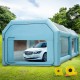 Comprar Cabina de Pintura Inflable 8x4x3 m Carpa Hinchable Tela Oxford 210D PVC Soplador de Inflado 950 W Ventilador 330 W Cabina de Garaje Inflable Portátil Azul Carpa para Automóvil Camping Feria