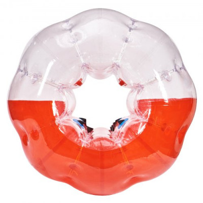 VEVOR Bola de Choque Inflable Bola de Choque de Parachoques 1,5 m x 1,2 m Bola de Colisión Humana Bola de Rebote de Burbuja de Cuerpo de PVC Transparente + Bola de Parachoques Inflable Roja