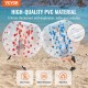 Comprar 2 pelotas de parachoques inflables de 1,5 m x 1,2 m, pelota de rebote inflable con cuerpo de PVC para actividades al aire libre, pelota de parachoques inflable de puntos rojo y azul